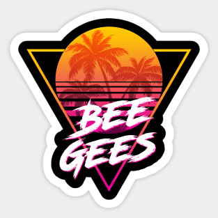 Bee Gees - Proud Name Retro 80s Sunset Aesthetic Design Sticker